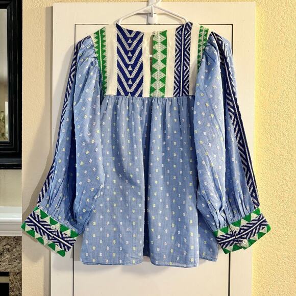 NWT Anthropologie Verb by Rhapsody Embroidered Blouse Boho Peasant Festival XS - Picture 10 of 14